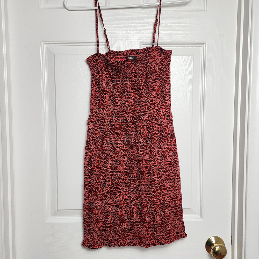 AFRM Red and Black Animal Print Bodycon Mini Dress - Size XS, Y2K, Edgy, Bold